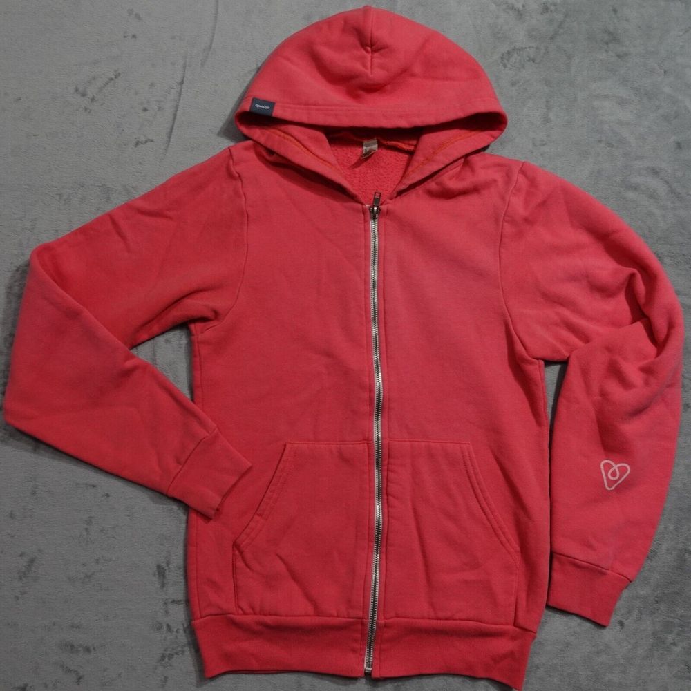 Airbnb Host Full Zip Up Hoodie Sweater Womens Size XS Pink Anerican Apparel‎